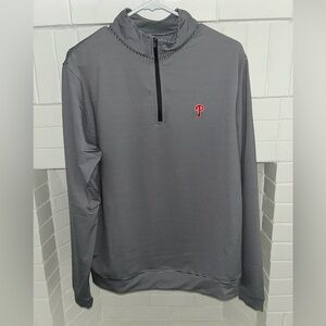 Peter Millar Philadelphia Phillies Sugar Stripe Performance Quarter-Zip